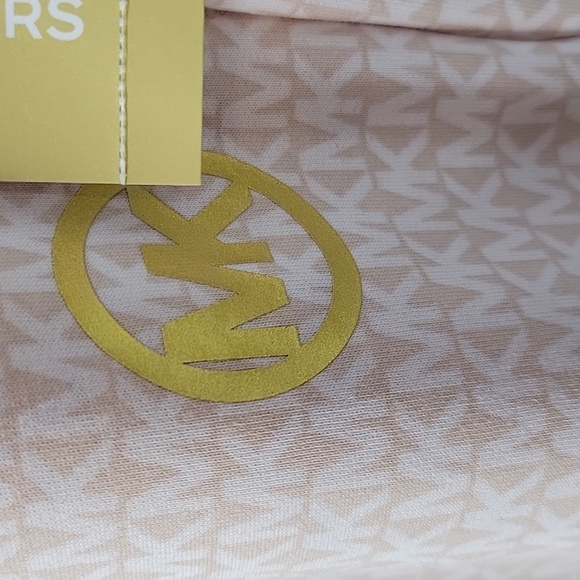 MICHAEL KORS Pink and White Signature Logo Sweatpants Large - Picture 5 of 7
